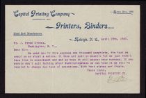 Grimes Real Estate Company. Correspondence, February - September 1899
